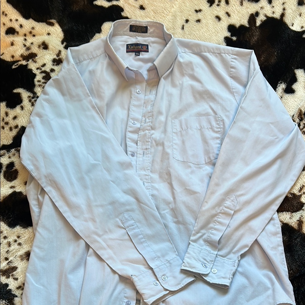 Blue Casual Button Down Shirt with Long Sleeves